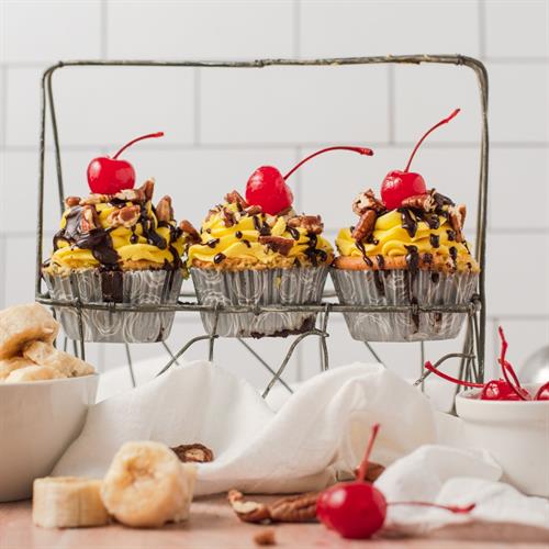 Banana Split Cupcakes