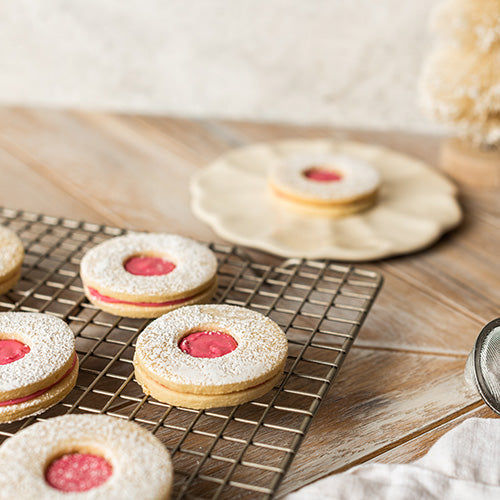 Eggnog Linzer Cookies