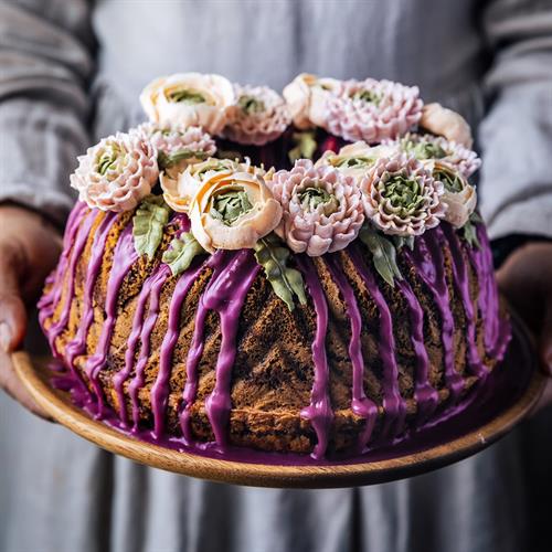 Chocolate Almond Bundt Cake with Princess Cake & Cookie Glaze