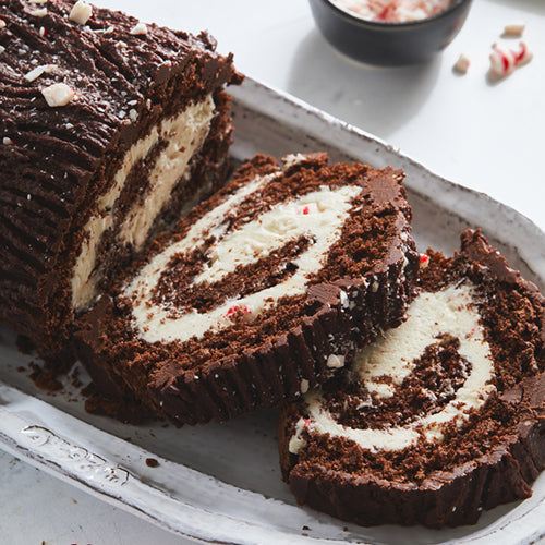 Gluten-Free & Vegan Peppermint Chocolate Yule Log