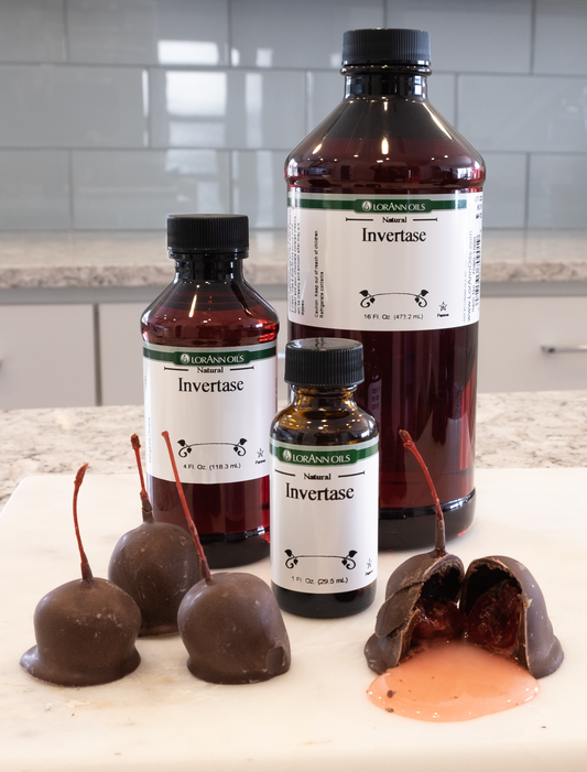 Bottles of invertase and chocolate covered cherries