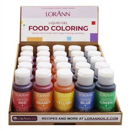 LIQUID GEL FOOD COLOR DISPLAY, BEST SELLERS