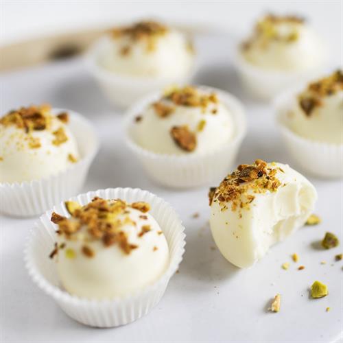 White Chocolate Pistachio Truffles