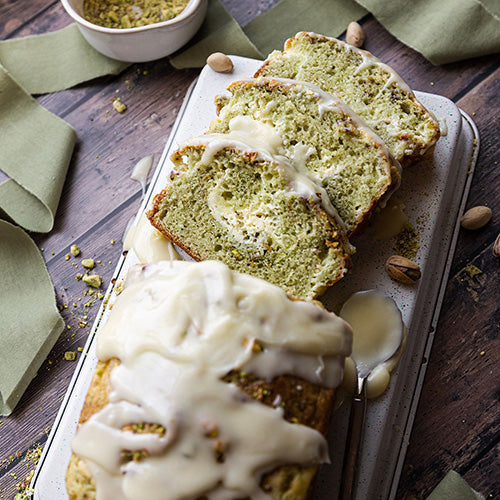 Perfectly Pistachio Pound Cake with Cream Cheese Swirls Recipe
