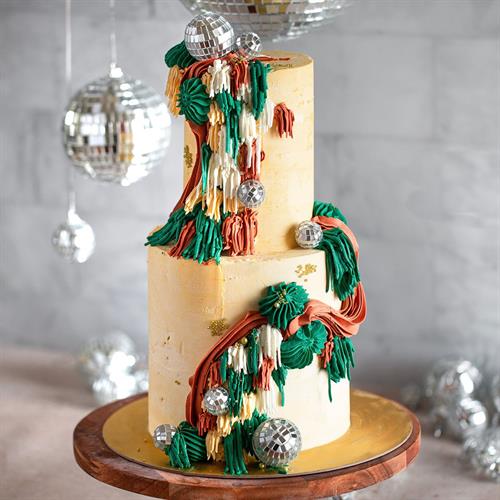 Retro-Shag Piping Technique for '60s Themed Cake