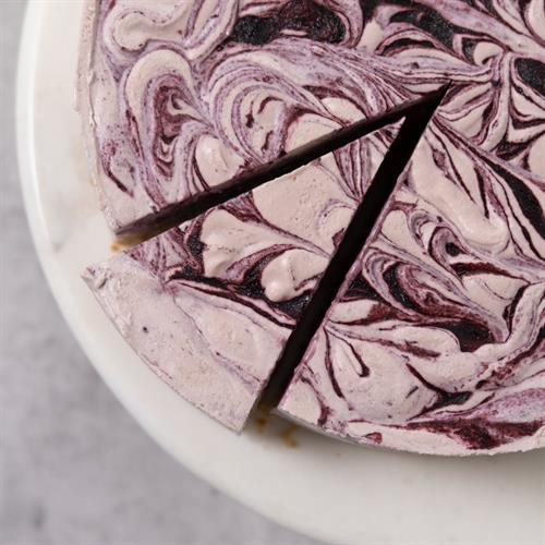 Blueberry Semifreddo with Pretzel Crust