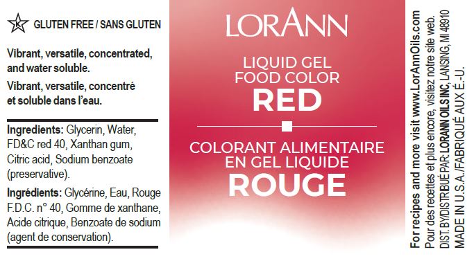 RED LIQUID GEL COLOR