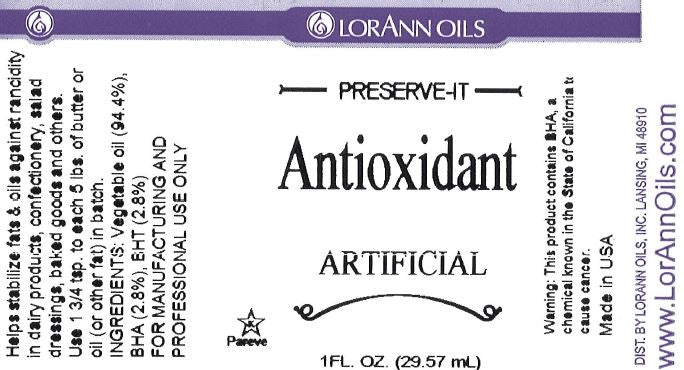 PRESERVE-IT ANTIOXIDANT, ARTIFICIAL