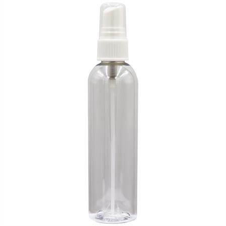CLEAR PET PLASTIC BOTTLE WITH PUMP, 4 oz